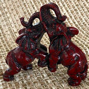 Elephants - Cinnabar Figurine - Vintage